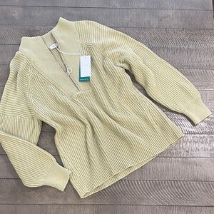 NWT Closed organic cotton knit Women's sage green Sweater Size L